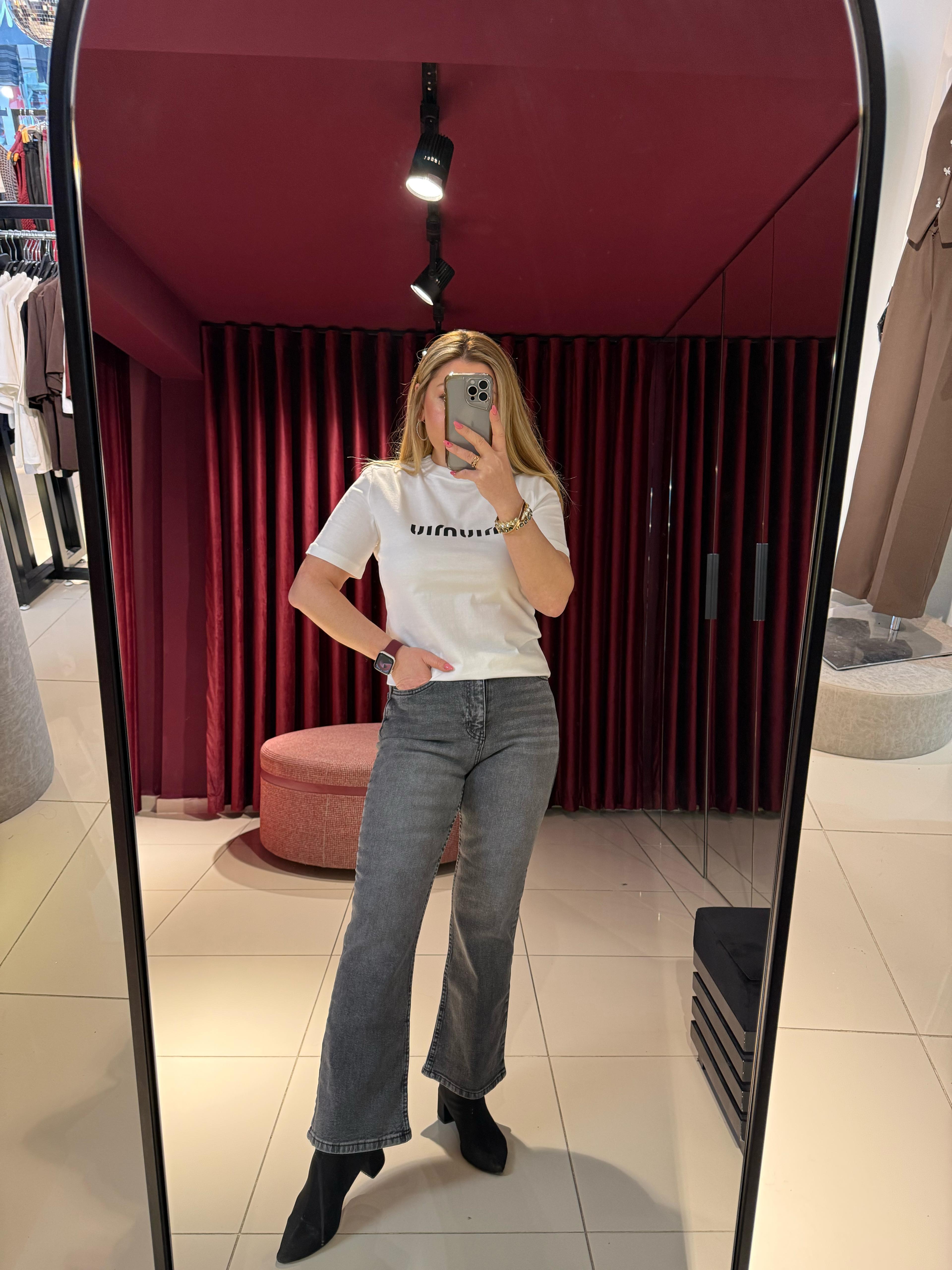 T-ShirtMiu Miu Baskılı T-Shirt Beyaz