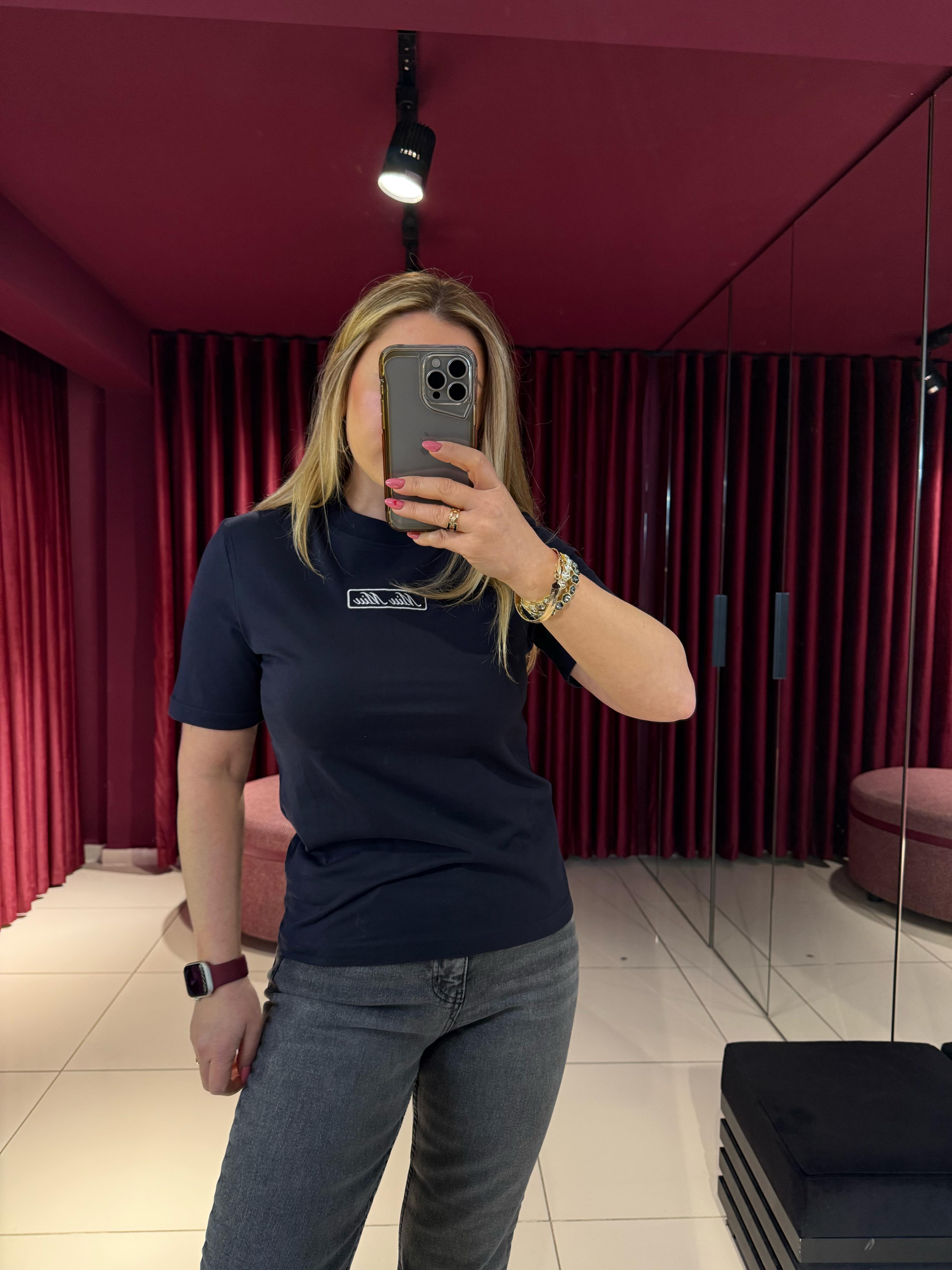 T-ShirtMiu Miu Nakışlı T-Shirt Lacivert