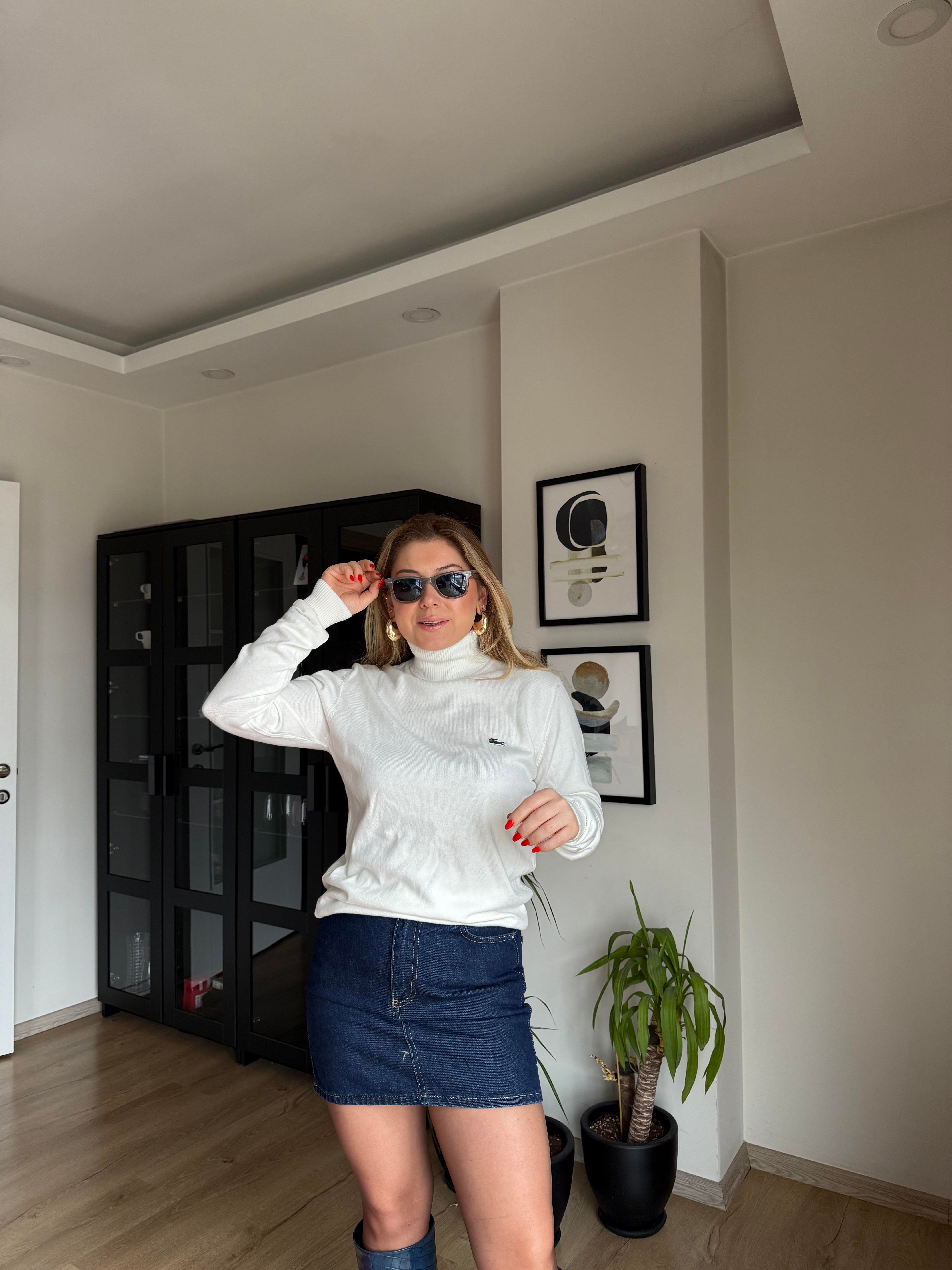 TrikoOrjinal Marka Balıkçı Yaka Triko Ekru