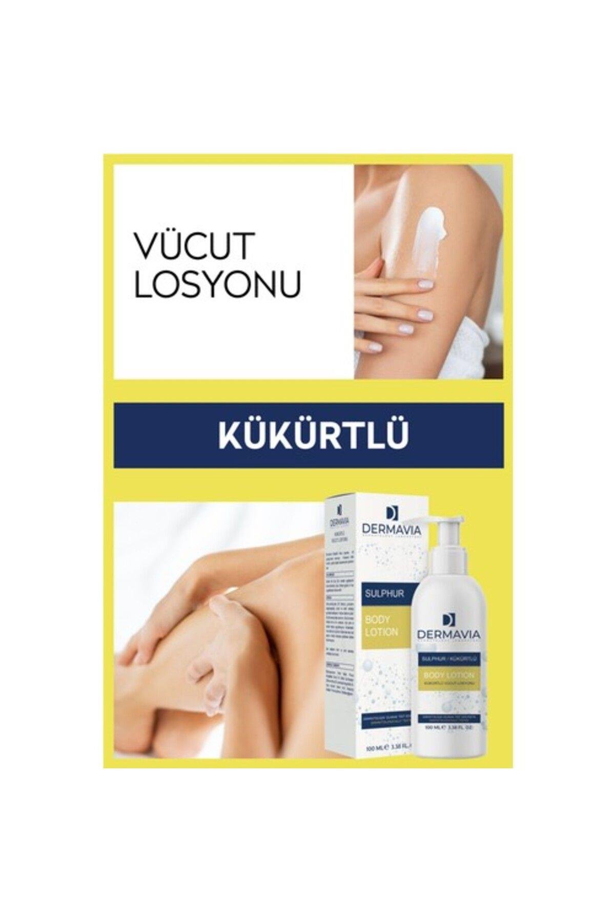  Dermavia Kükürtlü Vücut Losyonu 100 ml - Cildi Besler, Uyuz ve Gül Hastalığına Karşı Etkilidir