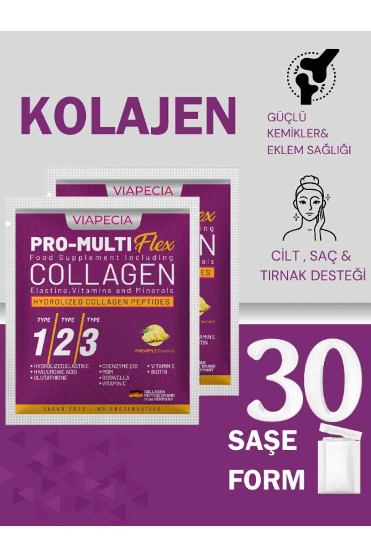 %100 Saf Doğal Hidrolize Ananas Aromalı Kolajen – Tip1 Tip2 Tip3 – 30'lu Paket x 10g