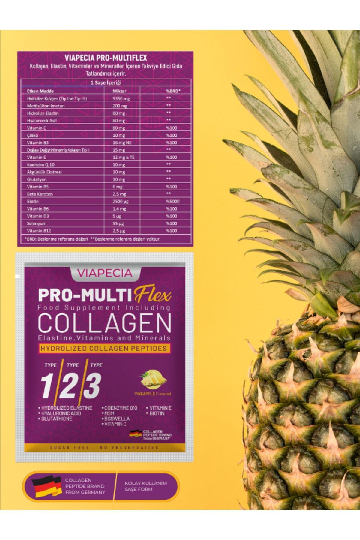%100 Saf Doğal Hidrolize Ananas Aromalı Kolajen – Tip1 Tip2 Tip3 – 30'lu Paket x 10g