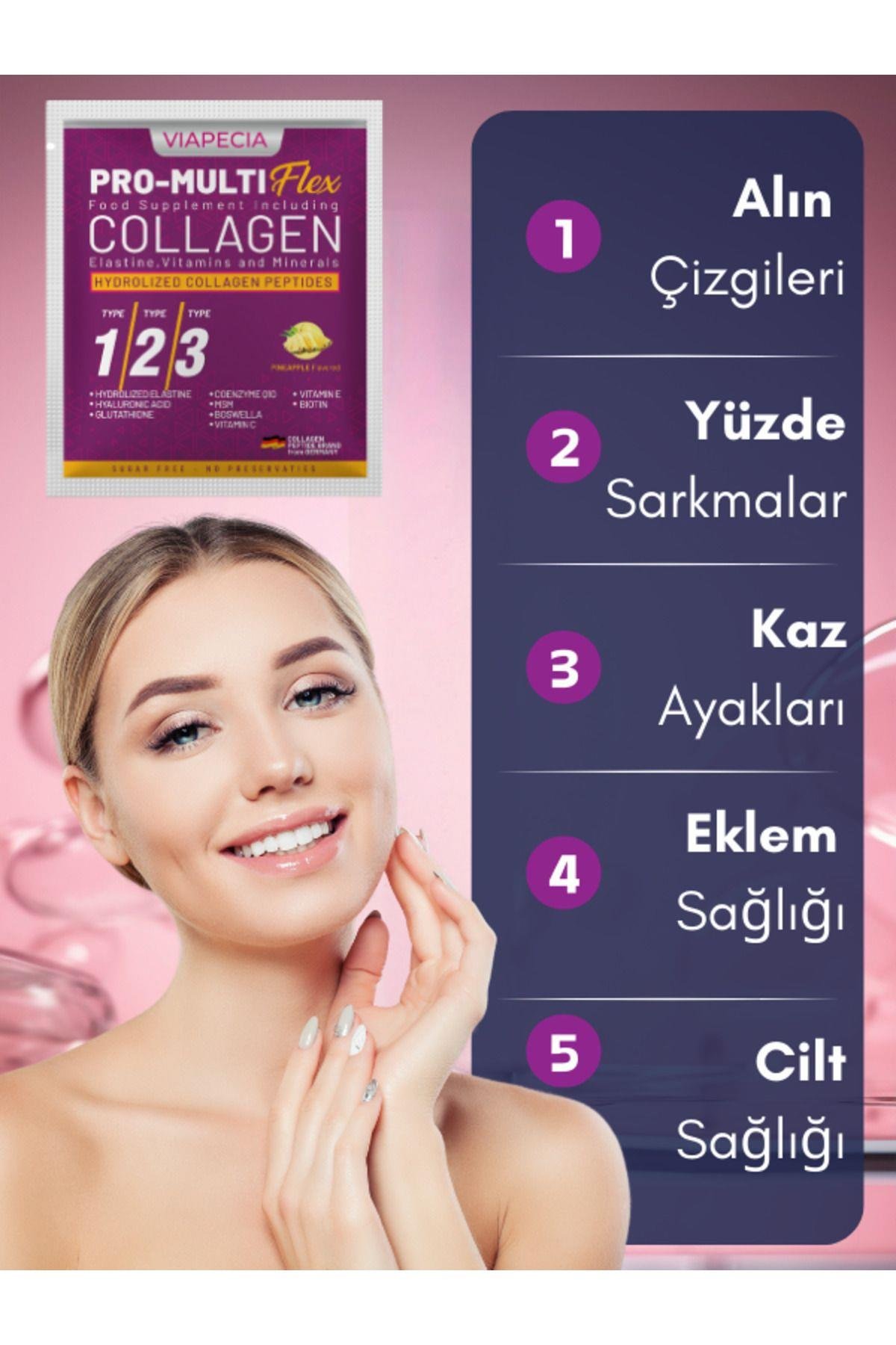 %100 Saf Doğal Hidrolize Ananas Aromalı Kolajen – Tip1 Tip2 Tip3 – 30'lu Paket x 10g