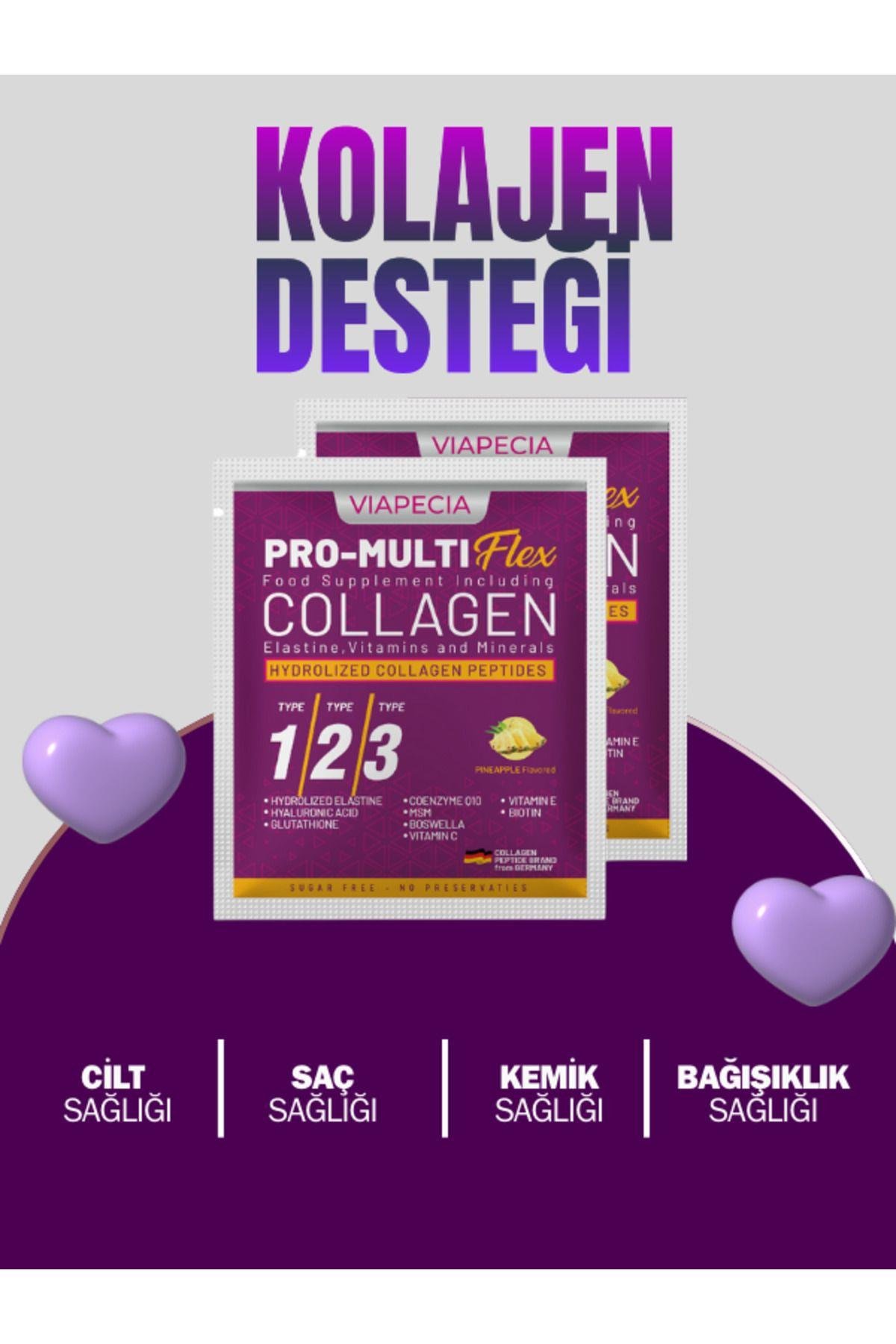 %100 Saf Doğal Hidrolize Ananas Aromalı Kolajen – Tip1 Tip2 Tip3 – 30'lu Paket x 10g
