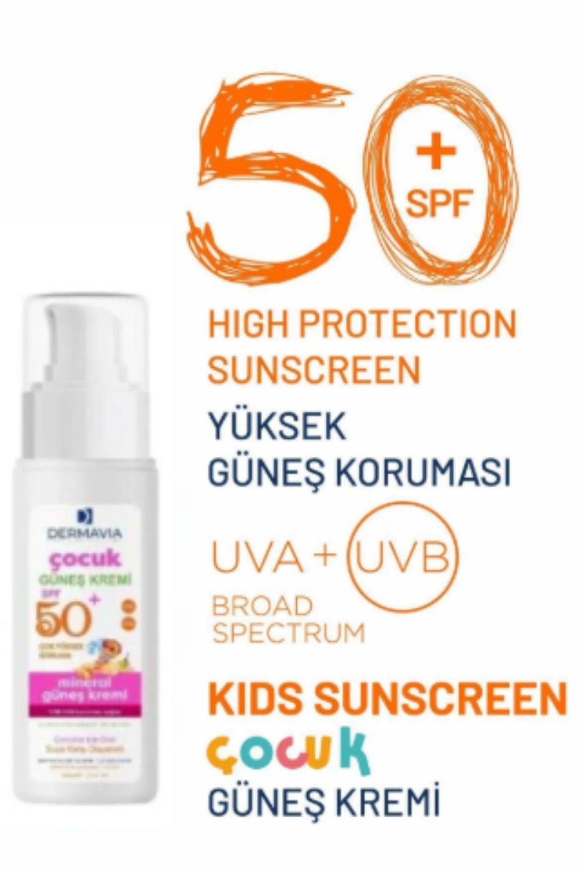 Dermavia Çocuk Güneş Kremi SPF 50 100 ml – Yüksek Koruma ile Hassas Ciltler İçin Güvenli Güneş Bakımı