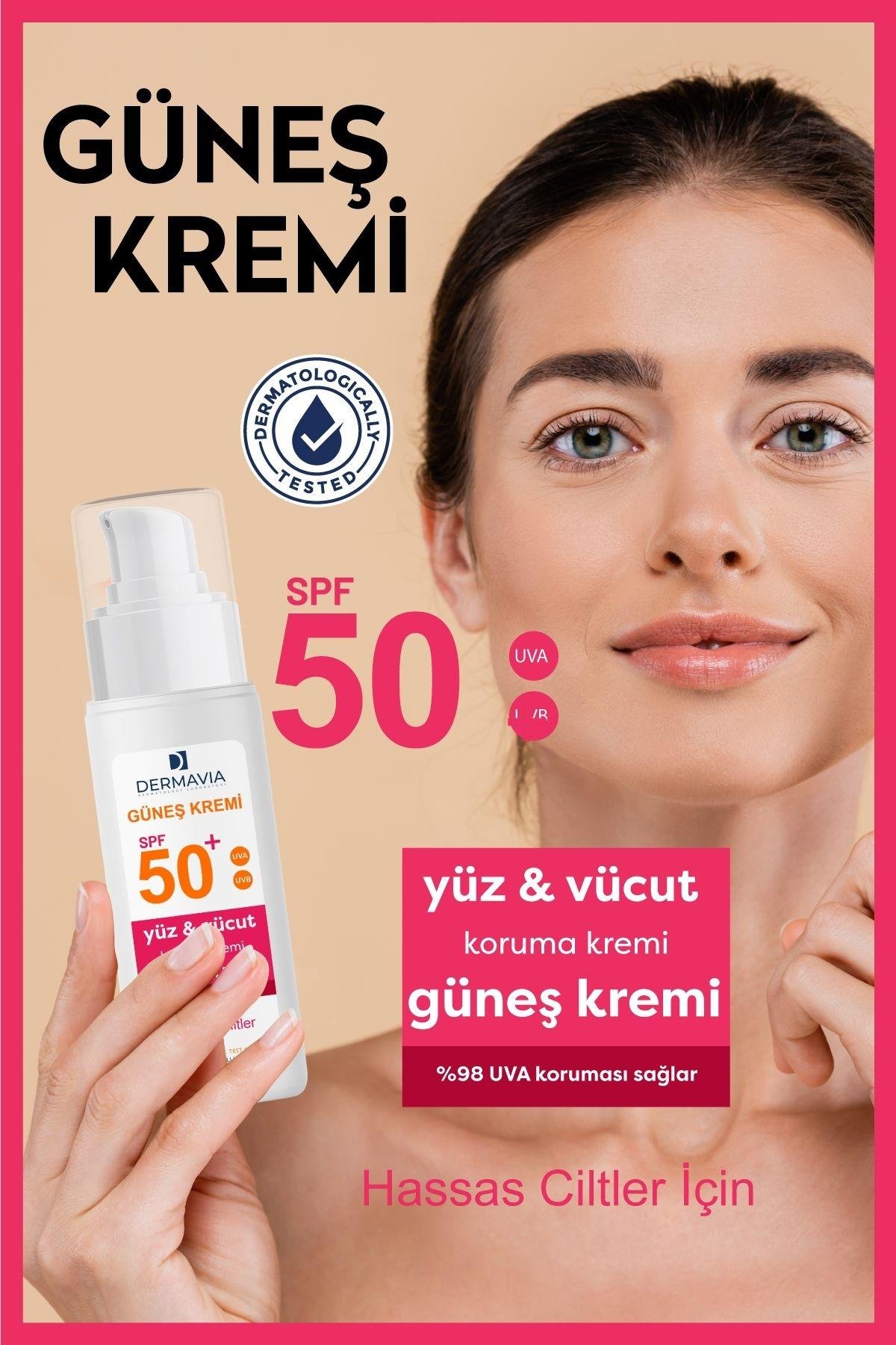 Hassas Ciltler İçin SPF 50 Yüz ve Vücut Güneş Kremi 100 ml – Güvenli ve Etkili Güneş Koruması