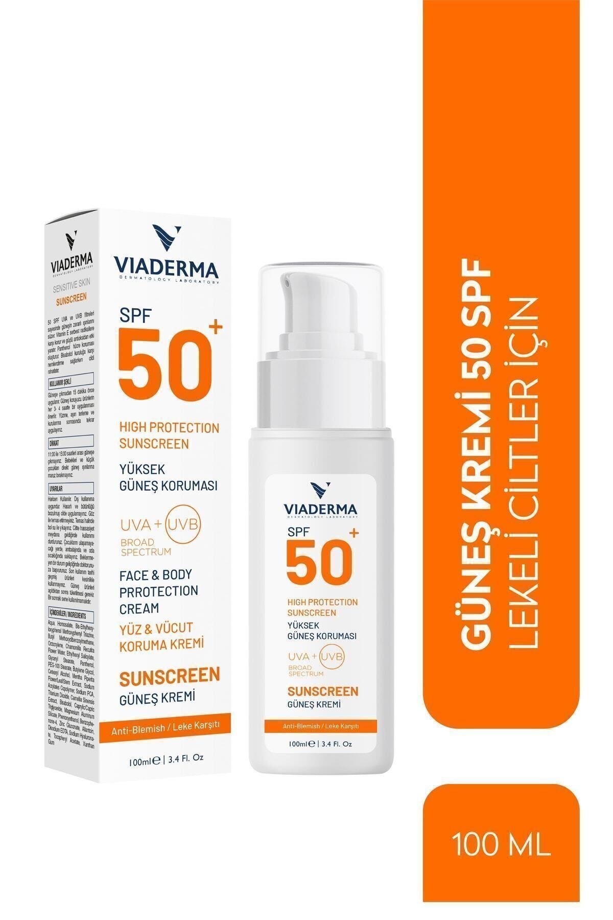 SPF 50 Leke Karşıtı Yüz ve Vücut Koruma Güneş Kremi 100 ml – Suya Dayanıklı, Tüm Ciltlere Uygun