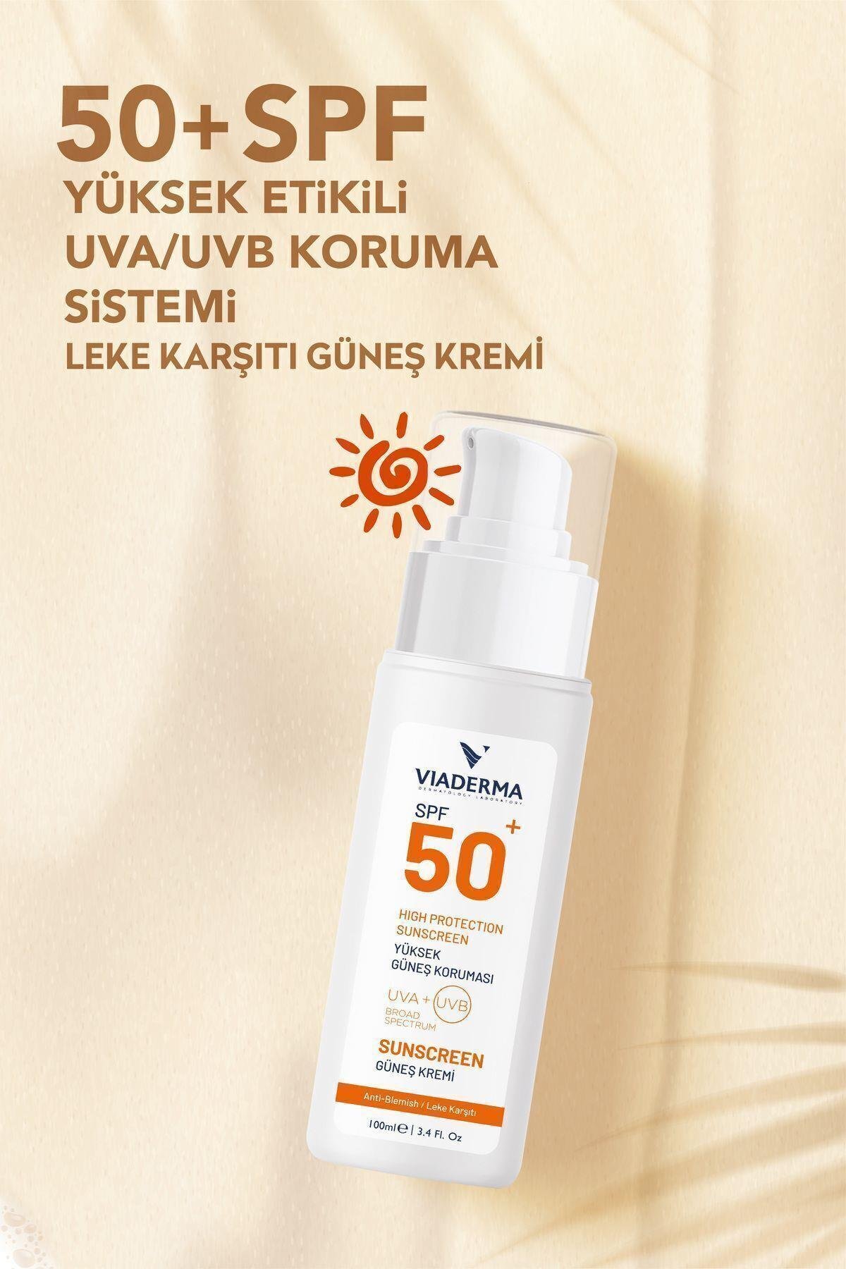 SPF 50 Leke Karşıtı Yüz ve Vücut Koruma Güneş Kremi 100 ml – Suya Dayanıklı, Tüm Ciltlere Uygun