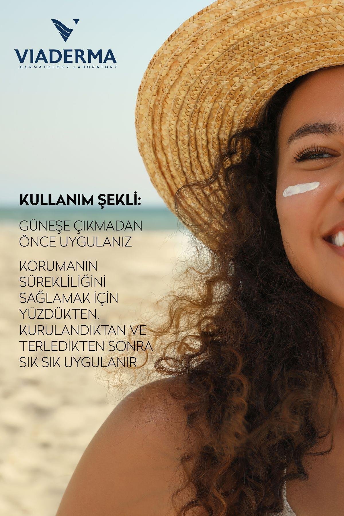 Viaderma Akne Karşıtı SPF 50 Yüz ve Vücut Güneş Kremi – Akneye Meyilli & Karma Ciltler İçin Bisabolol İçerikli Koruma