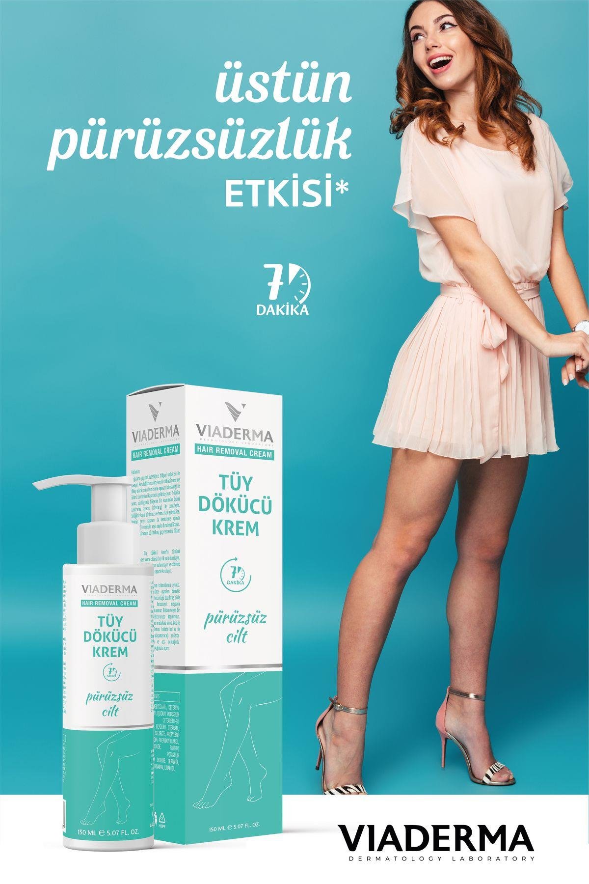 Viaderma Tüy Dökücü ve Tüy Azaltıcı Krem 150 ml - Tüm Cilt Tipleri İçin Epilasyon Kremi