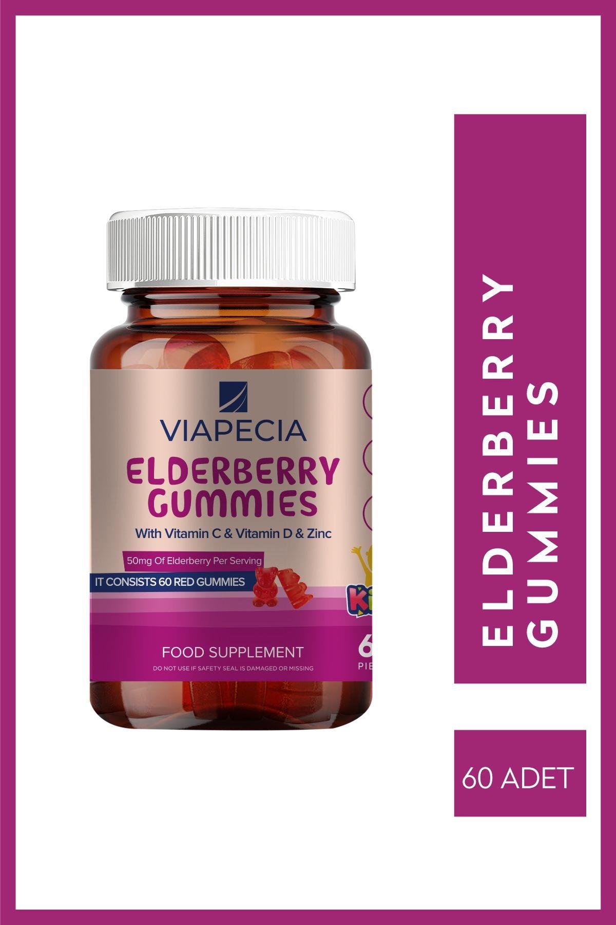 Viapecia Elderberry Gummy 60 Adet – Karamürver Takviyesi ile Bağışıklık Gücü
