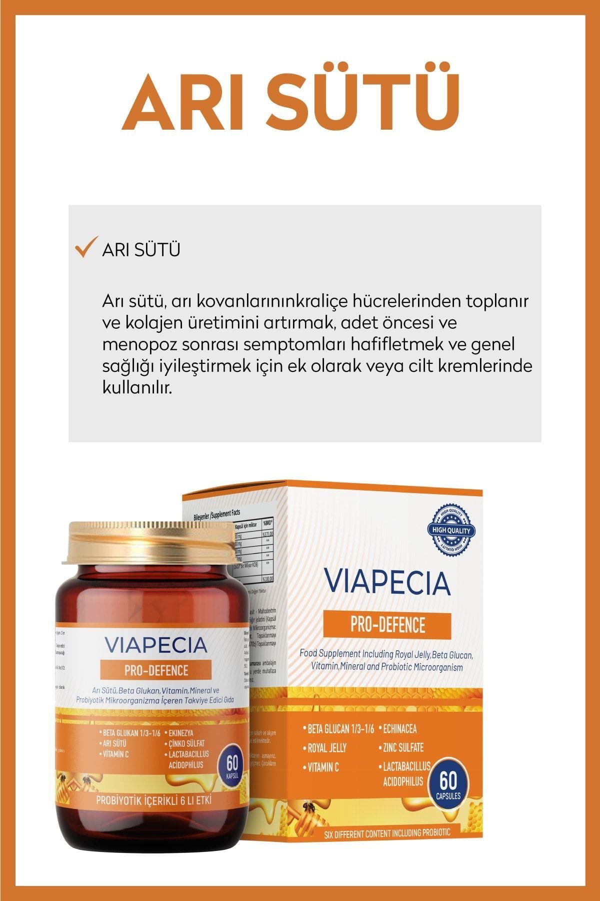 Viapecia Pro-Defence 60 Kapsül - Bağışıklık Sistemi Destekleyici Arı Sütü ve Ekinezya Ekstresi