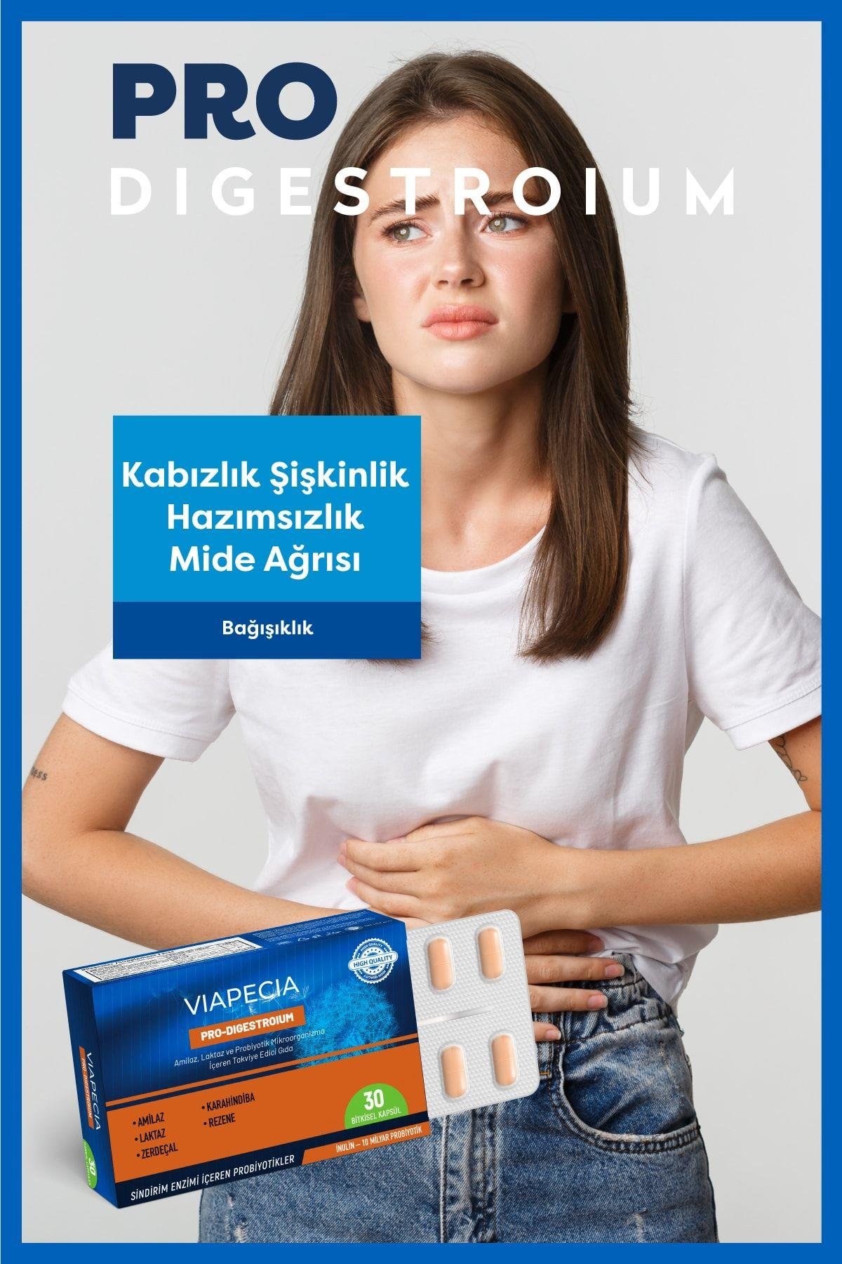 Viapecia Pro-Digestroium 30 Tablet - Şişkinlik ve Hazımsızlık İçin Doğal Sindirim Desteği