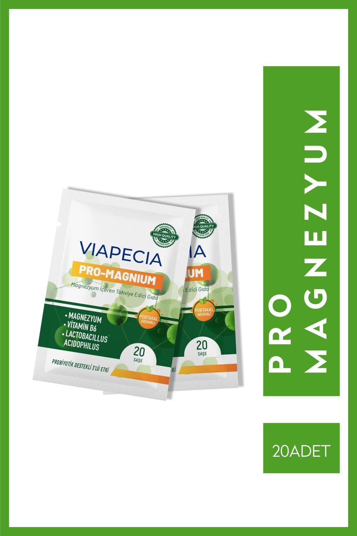 Viapecia Pro-Magnezyum 20 Saşe - Kramp, Huzursuz Bacak Sendromu, Uyku Düzensizliği ve Odaklanma Sorunlarına Karşı Takviye