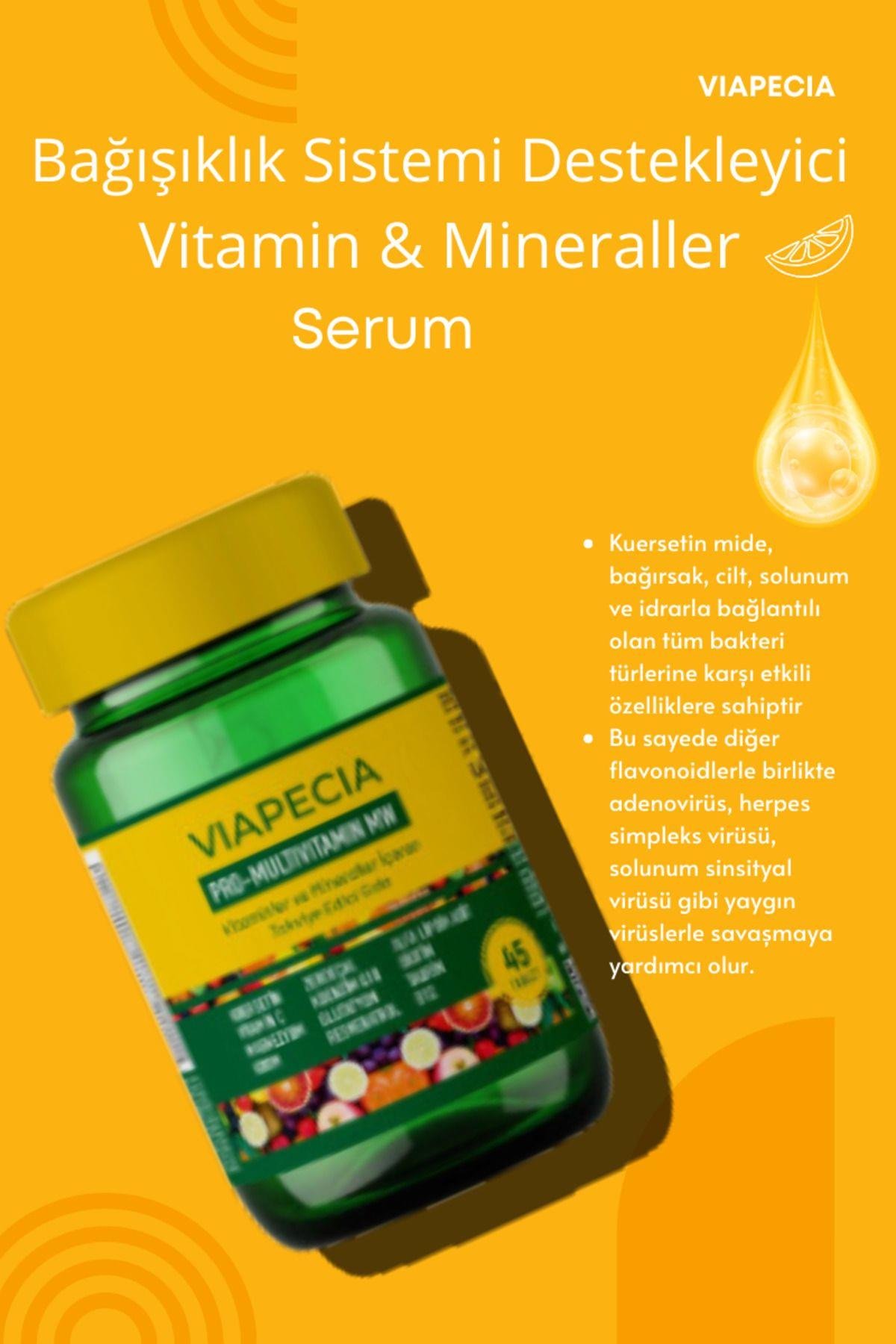 Viapecia Pro Multivitamin MW – Bağışıklık Sistemi Destekleyici Vitamin & Mineral Takviyesi – 45 Tablet