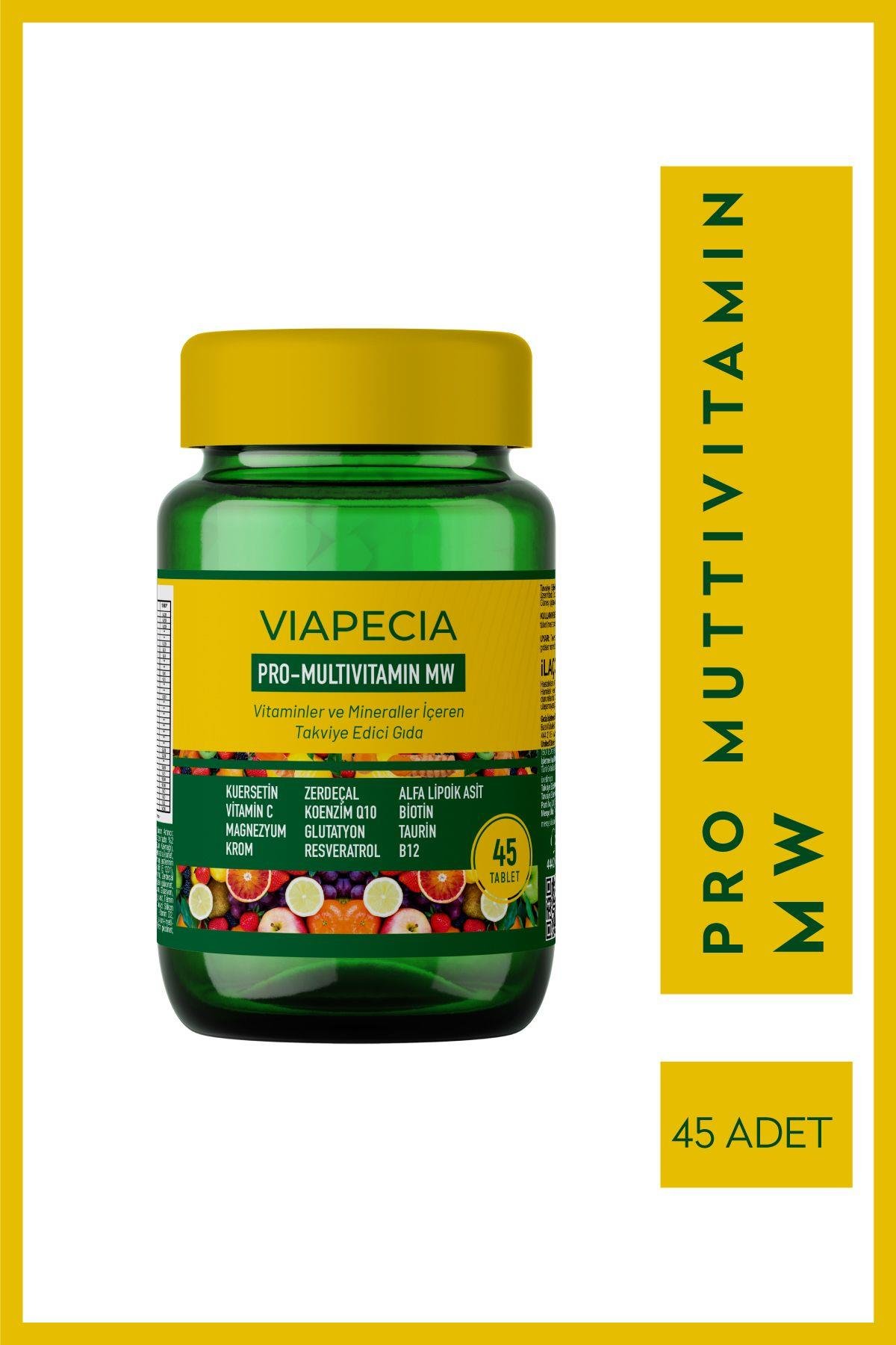 Viapecia Pro Multivitamin MW – Bağışıklık Sistemi Destekleyici Vitamin & Mineral Takviyesi – 45 Tablet