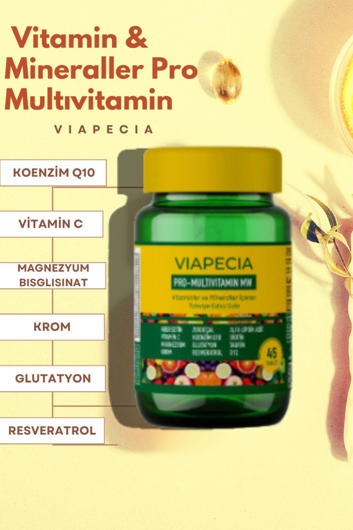 Viapecia Pro Multivitamin MW – Bağışıklık Sistemi Destekleyici Vitamin & Mineral Takviyesi – 45 Tablet