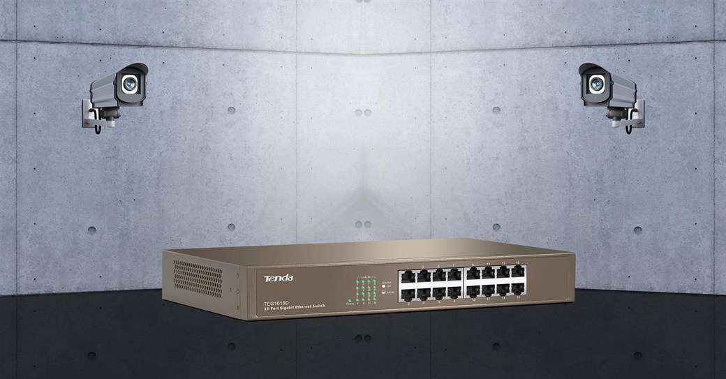 TENDA TEG1016D 16 PORT 10/100/1000 MBPS SWITCH METAL KASA RACK MOUNT