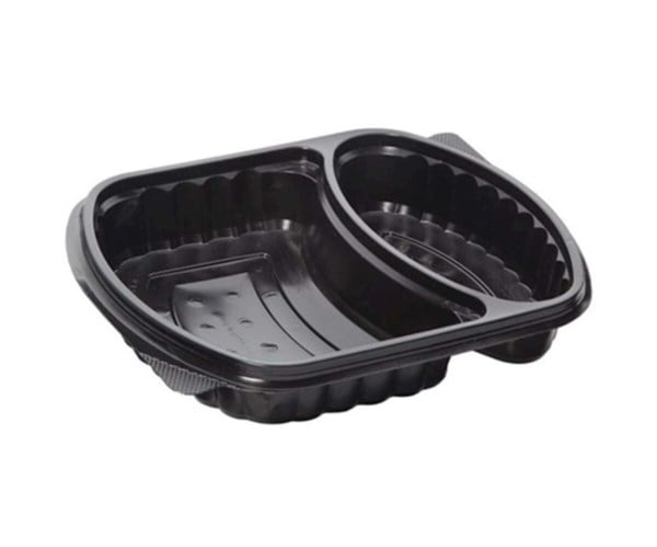 Ambalaj ÜrünleriUS MICROWAVE YEMEK KABI 2 BÖLMELİ KAPAKLI 50Lİ