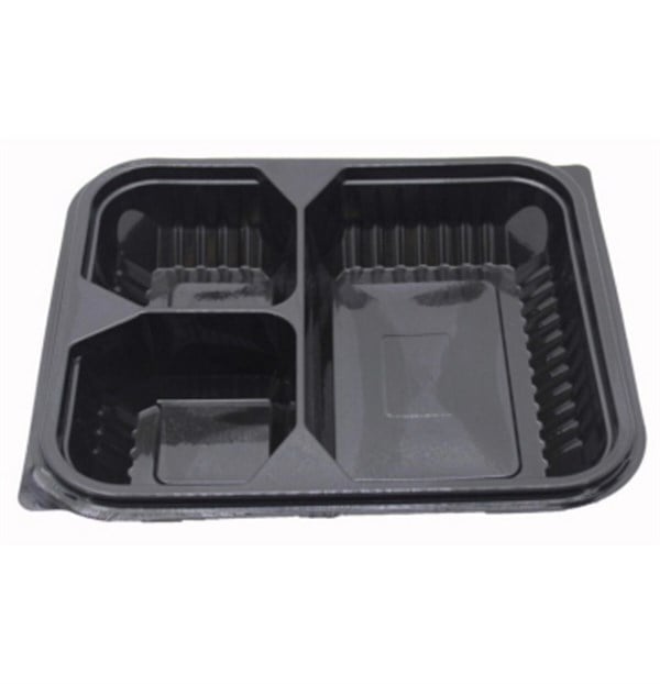 Ambalaj ÜrünleriUS MICROWAVE YEMEK KABI 3 BÖLMELİ KAPAKLI 50Lİ