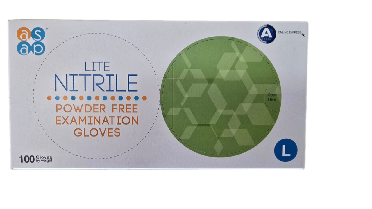 ELDİVEN ÇEŞİTLERİONLINE EXPRESS LATEKS NİTRİL PUDRASIZ ELDİVEN 100LÜ L (MAVİ)