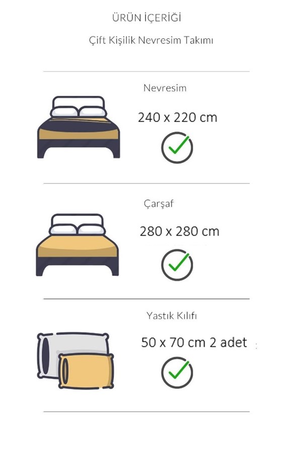 ENDÜSTRİYEL TEKSTİLPAN 63 TEL ÇİFT KİŞİLİK NEVRESİM TAKIMI
