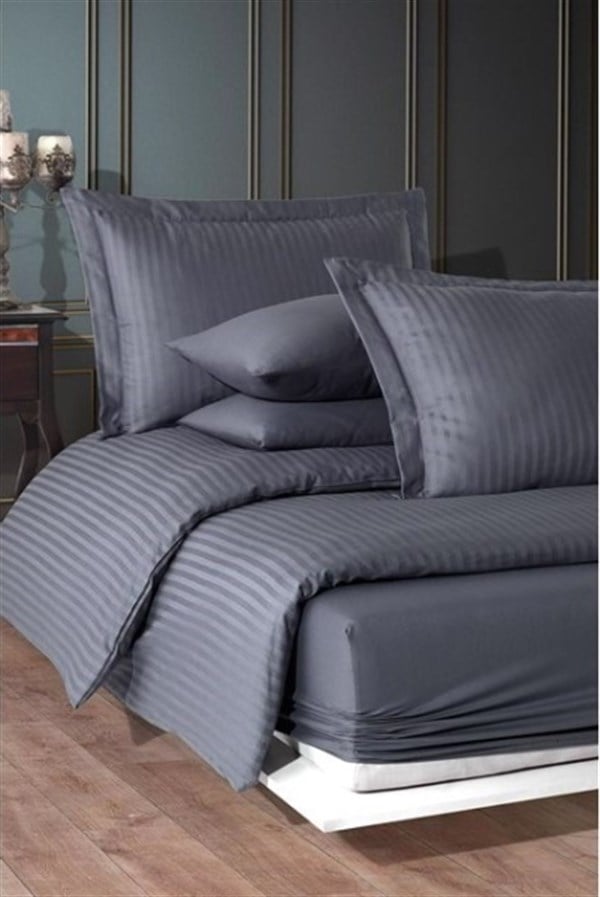 EV TEKSTİLİVAROL JAKARLI YATAK ÖRTÜSÜ ÇİFT KİŞİLİK GRİ