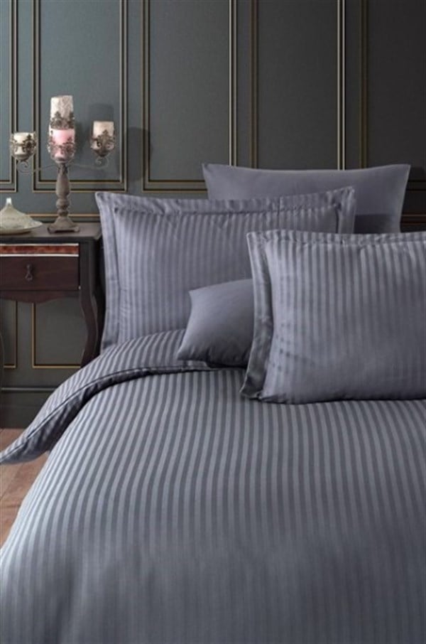 EV TEKSTİLİVAROL JAKARLI YATAK ÖRTÜSÜ ÇİFT KİŞİLİK GRİ