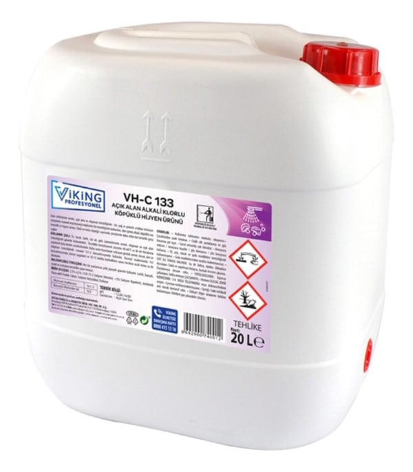 Hijyen ve DezenfeksiyonVH-C 133 AÇIK ALAN ALKALİ KLORLU HİJYEN TEMİZLEYİC  20LT