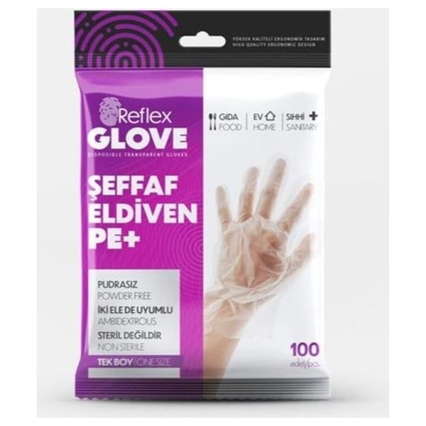 HijyenREFLEX ŞEFFAF POŞETLİ ELDİVEN 100LÜ