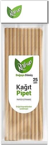 PLASTİK GIDA KAPLARIROLL UP KAĞIT PİPET KRAFT 25Lİ
