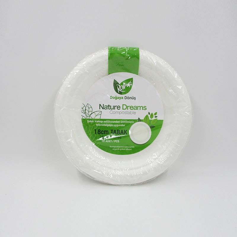 PLASTİK GIDA KAPLARIROLL UP NATURE DREAMS TABAK 18CM 10LU