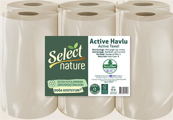 Tuvalet KağıdıS NATURE ACTIVE HAVLU 6LI 20,7 CM