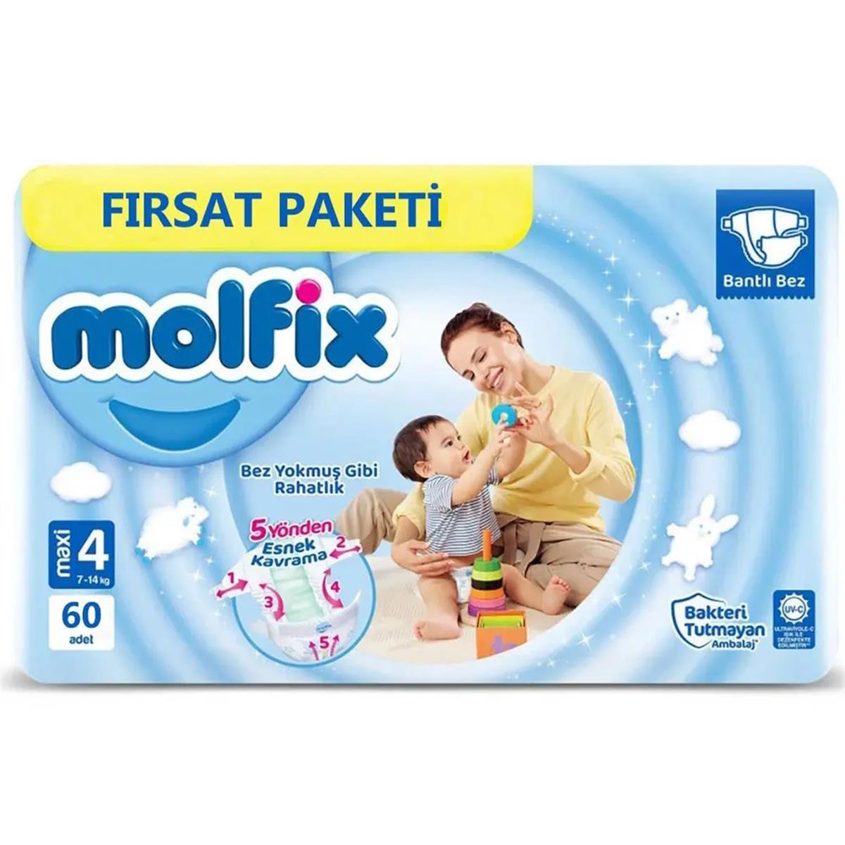 Molfix Bebek Bezi 4 Beden 60 Adet Süper Fırsat Paketi