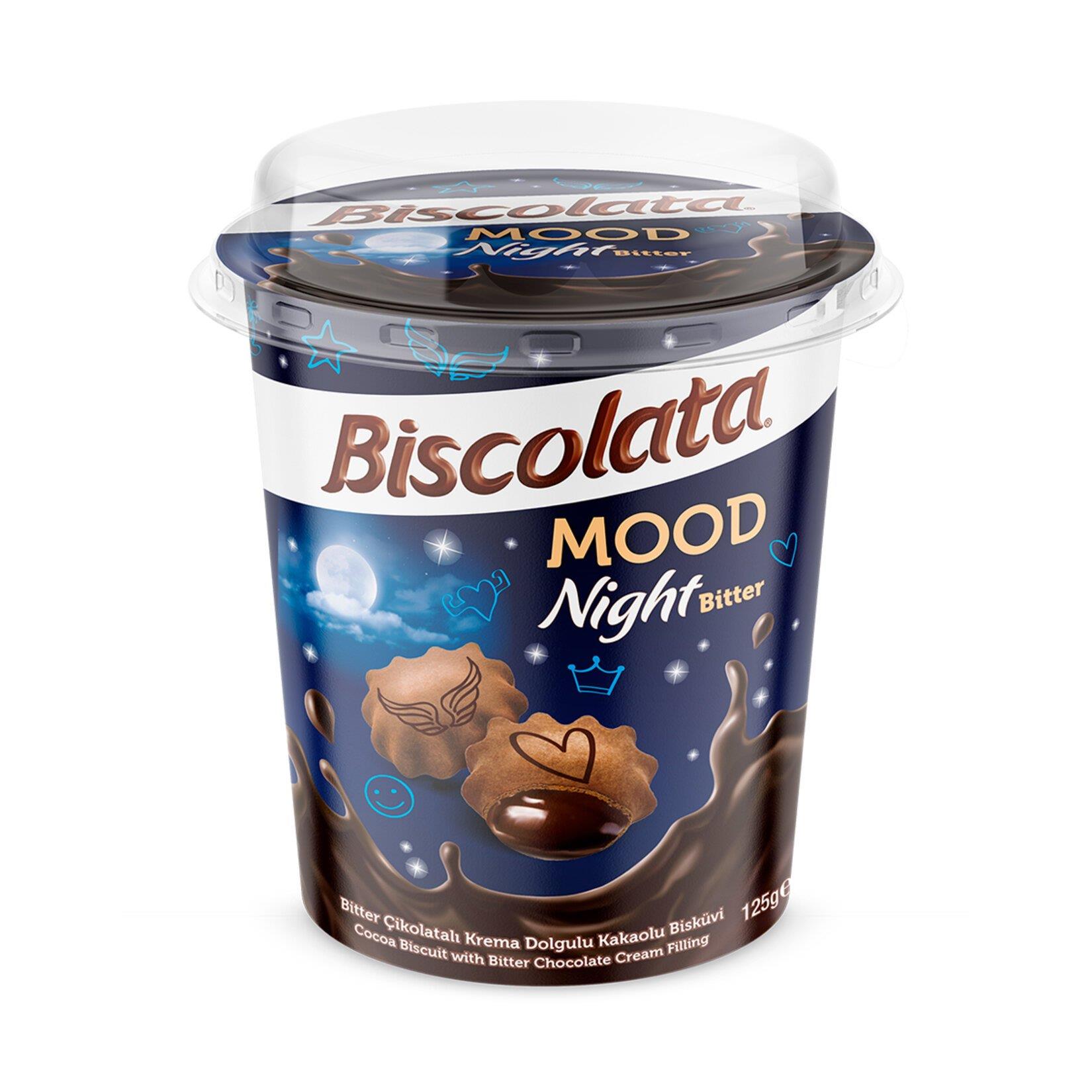 Biscolata Mood Bitter Çikolatalı Krema Dolgulu Kakaolu Bisküvi 125g