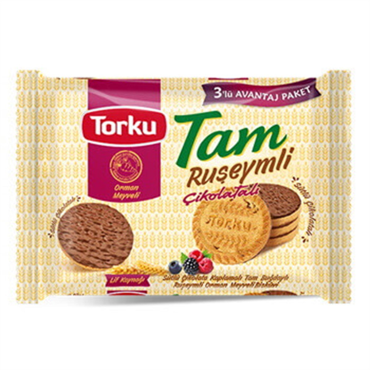 Torku Bisküvi Tam Ruşeymli Orman Meyveli Çoklu Paket 384g 