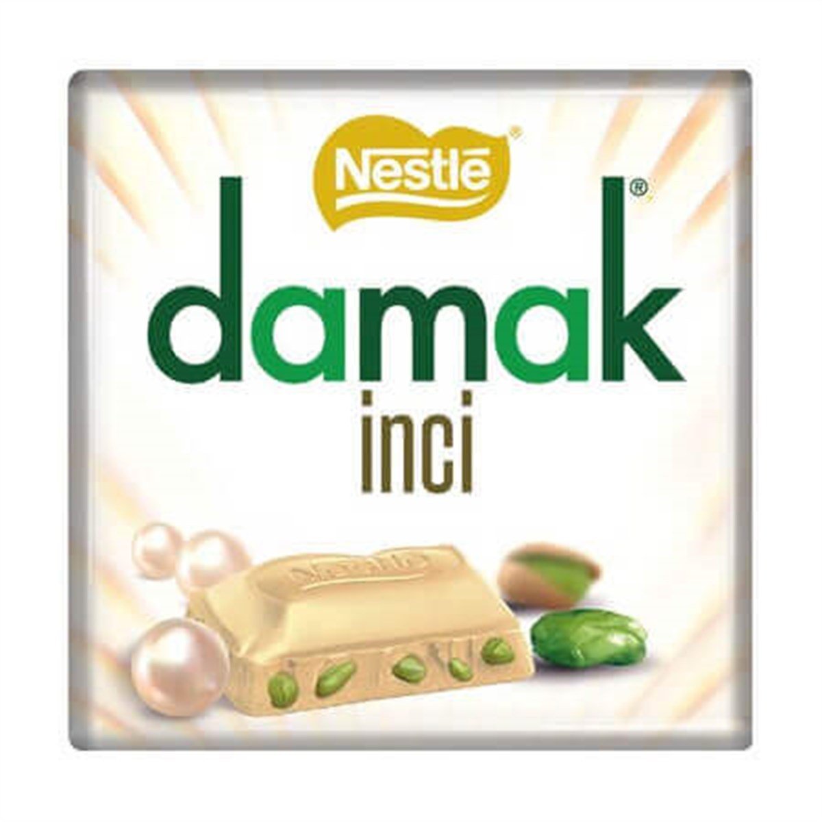 Nestle Damak inci 65g Antep Fıstıklı Beyaz Çikolata Kare