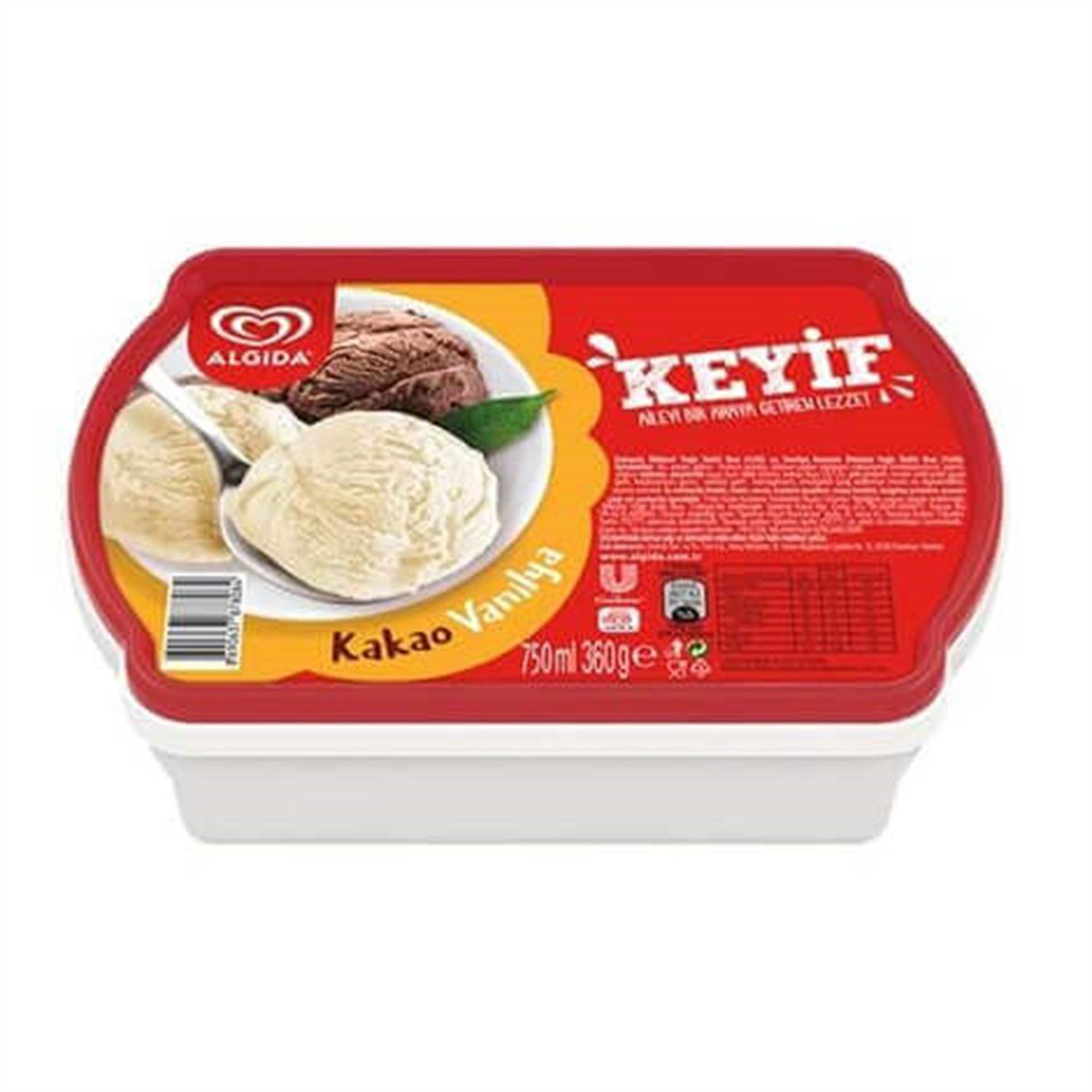 Algida Keyif Kakao Vanilya 750ml Dondurma