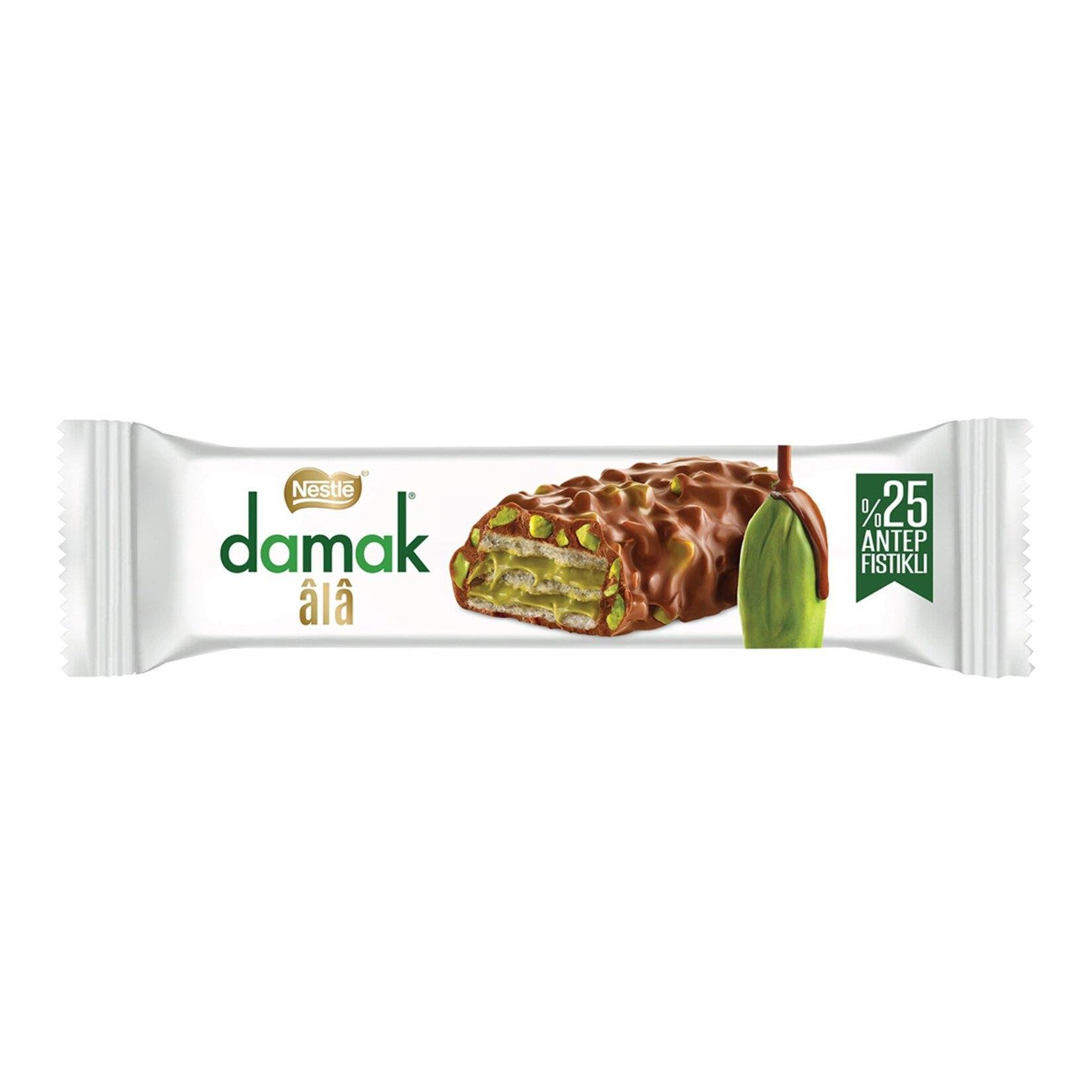 Nestle Damak Ala Antep Fıstıklı Beyaz Çikolatalı Gofret 30g