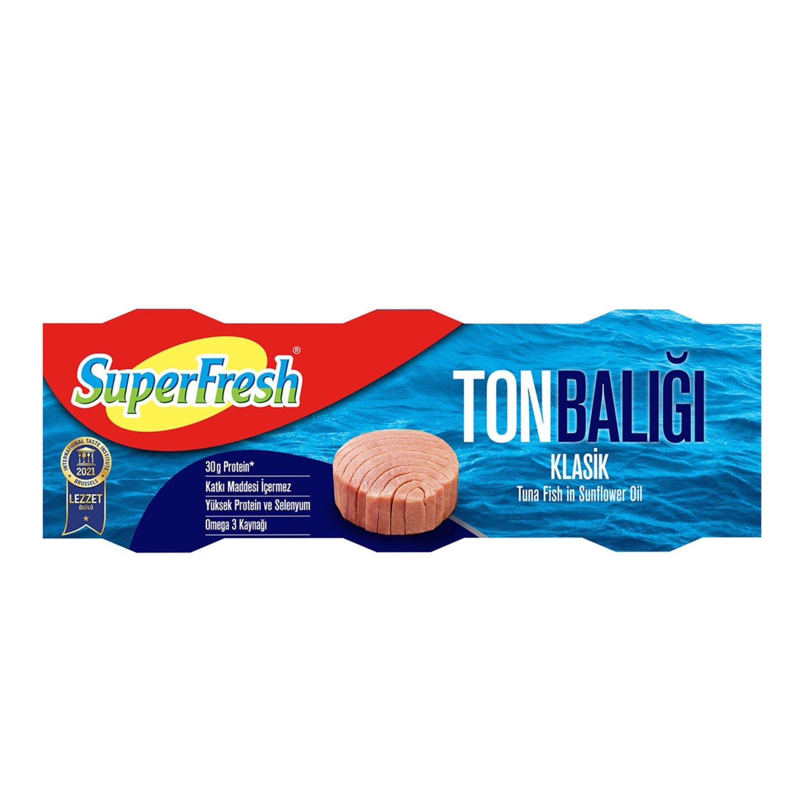 SüperFresh Ton Balığı 3x75g Ayçiçek Yağlı Bütün Dilim Balık