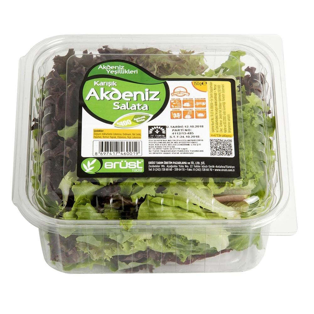 Erüst Karışık Akdeniz Salata 150g Taze Yeşilllikler