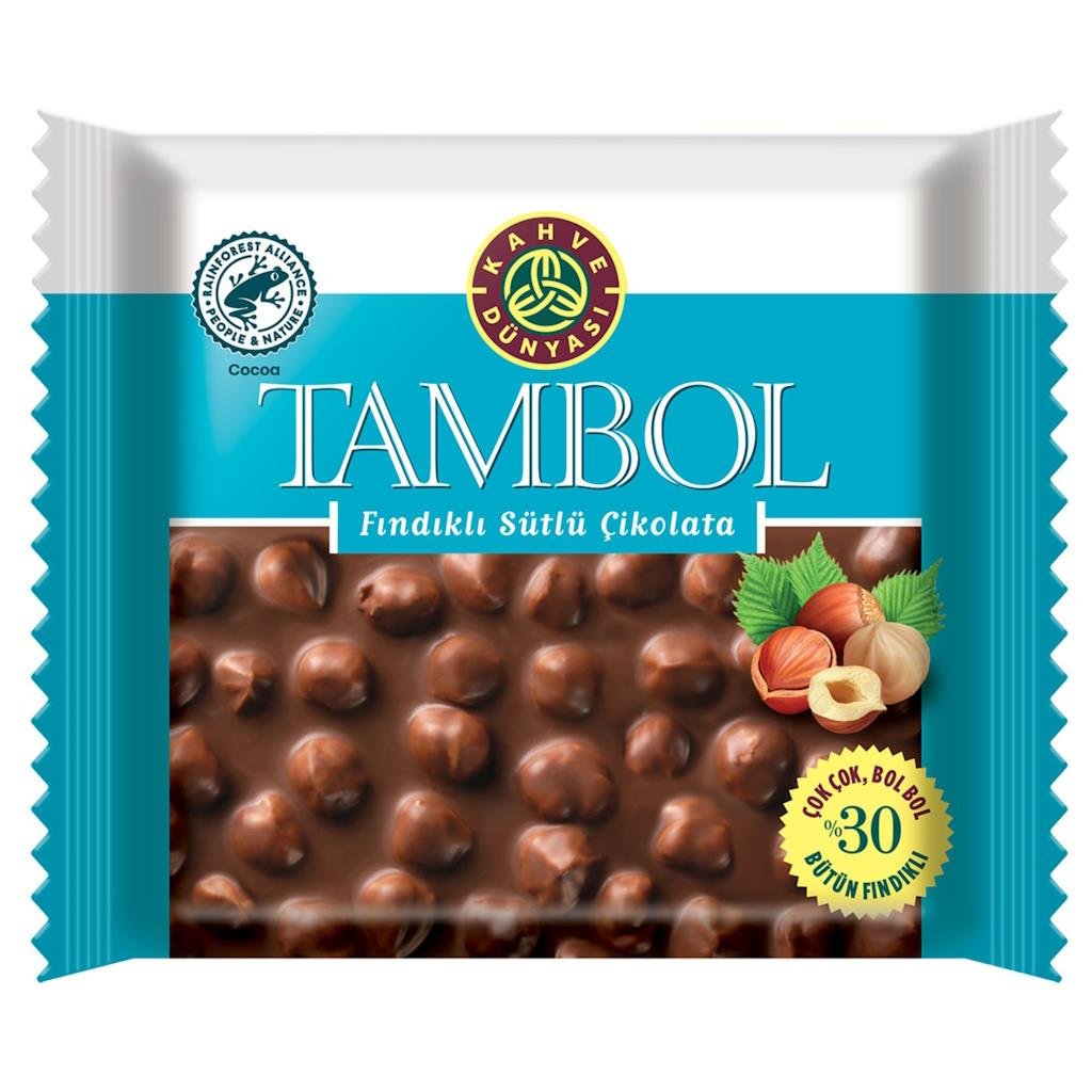 KAHVE DÜNYASI TAMBOL FINDIKLI CIKOLATA 77GR 1*10