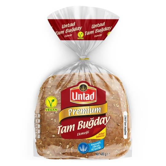 Untad Premium Tam Buğday Ekmeği 400g Vegan
