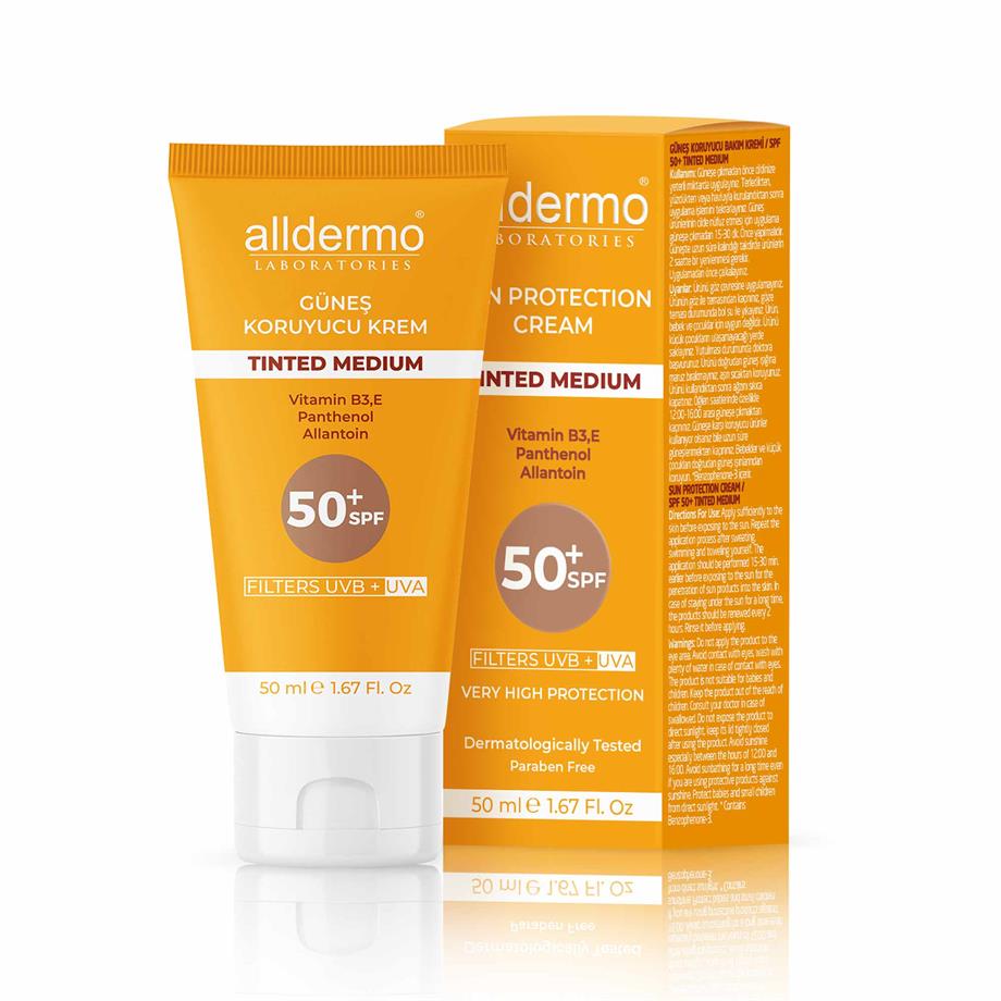 Alldermo - ALLDERMO GÜNEŞ KORUYUCU KREM TINTED MEDIUM SPF50+ 50 ML