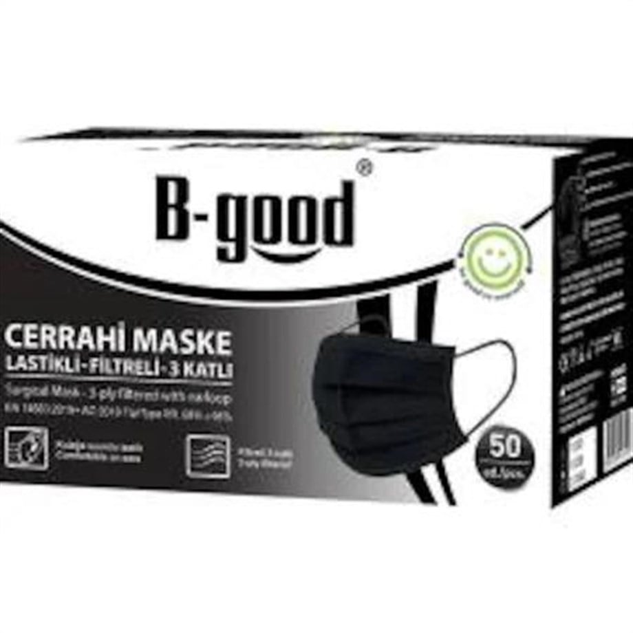 B-Good - B-GOOD 50Lİ CERRAHİ MASKE SİYAH