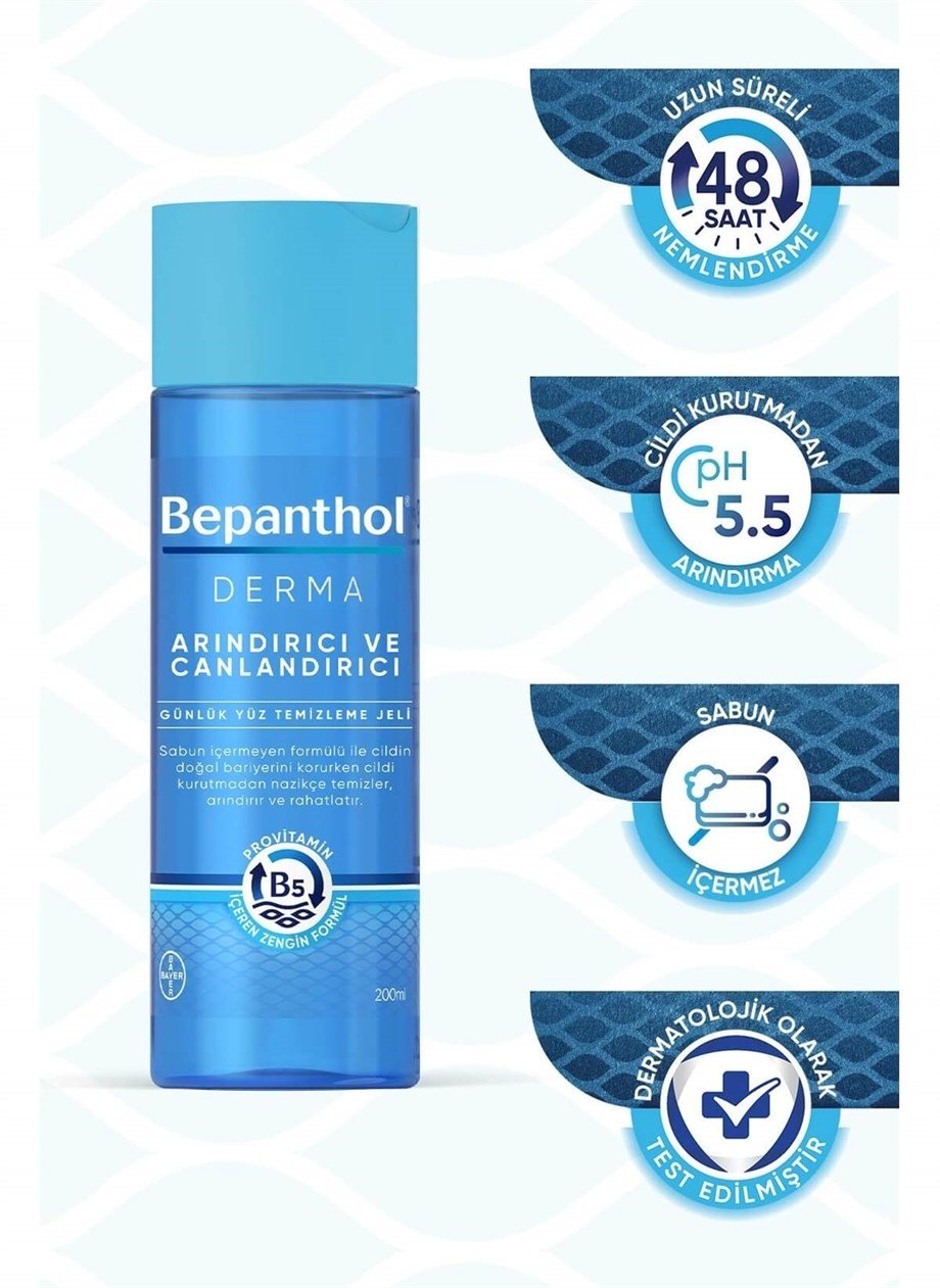  Bepanthol Derma Arındırıcı ve Canlandırıcı Günlük Yüz Temizleme Jeli 200 Ml