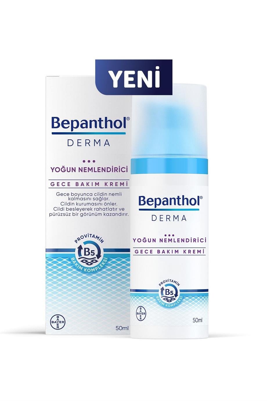 Bepanthol - Bepanthol Derma Yoğun Nemlendirici Gece Bakım Kremi 50 Ml Provitamin B5 Bakım Kompleksi