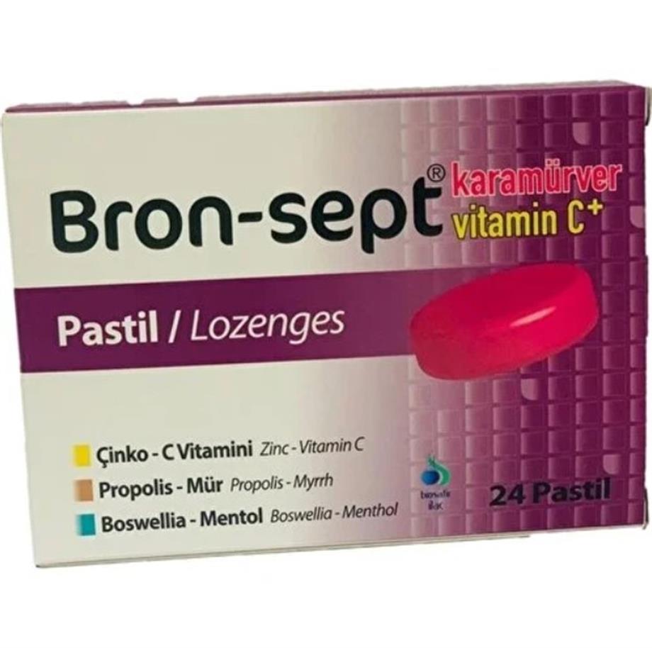 Bron-Sept - BRON-SEPT PASTİL KARAMÜRVER VİTAMİN C 24LÜ
