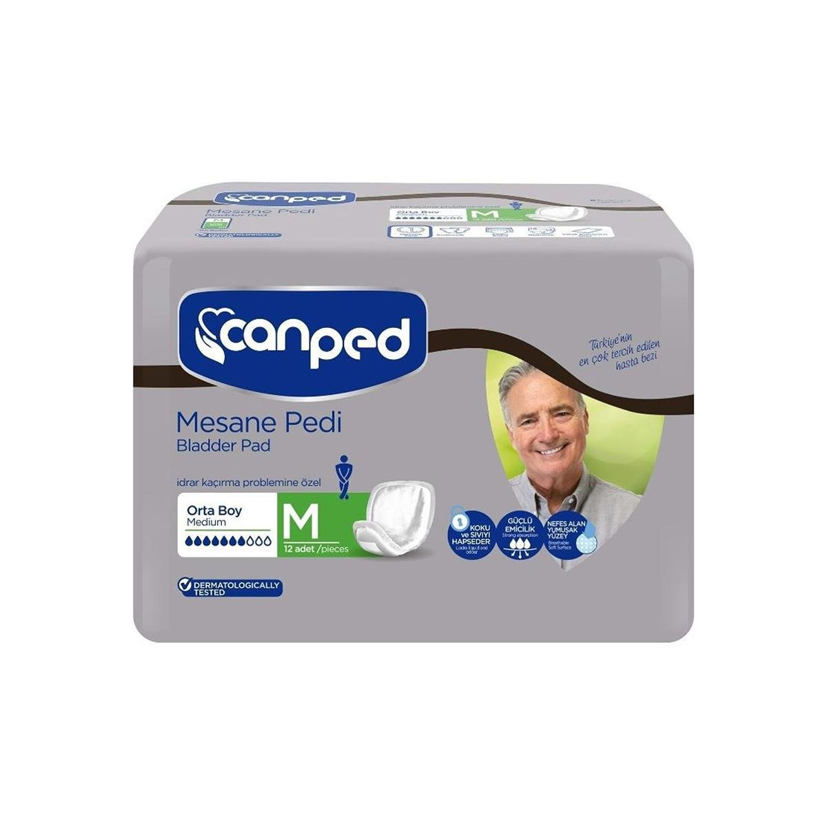 Canped - Canped Erkek Mesane Pedi Orta Boy M 12'li Paket