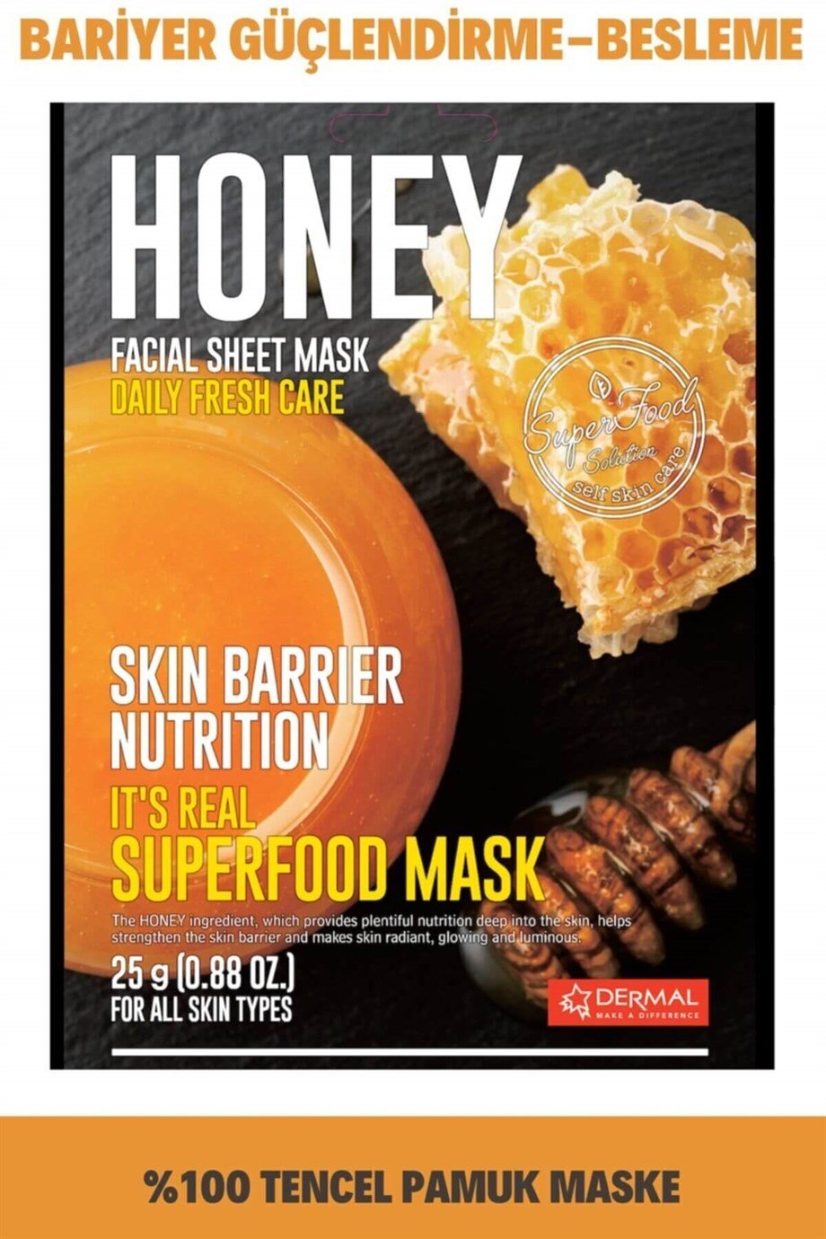 Dermal Its Real Superfood Bal Besleyici Aydınlatıcı Yüz Maskesi 23 Gr